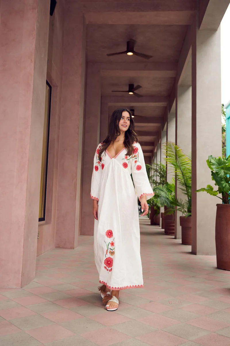 MAXI DRESS HIPPIE ROSARA White 1