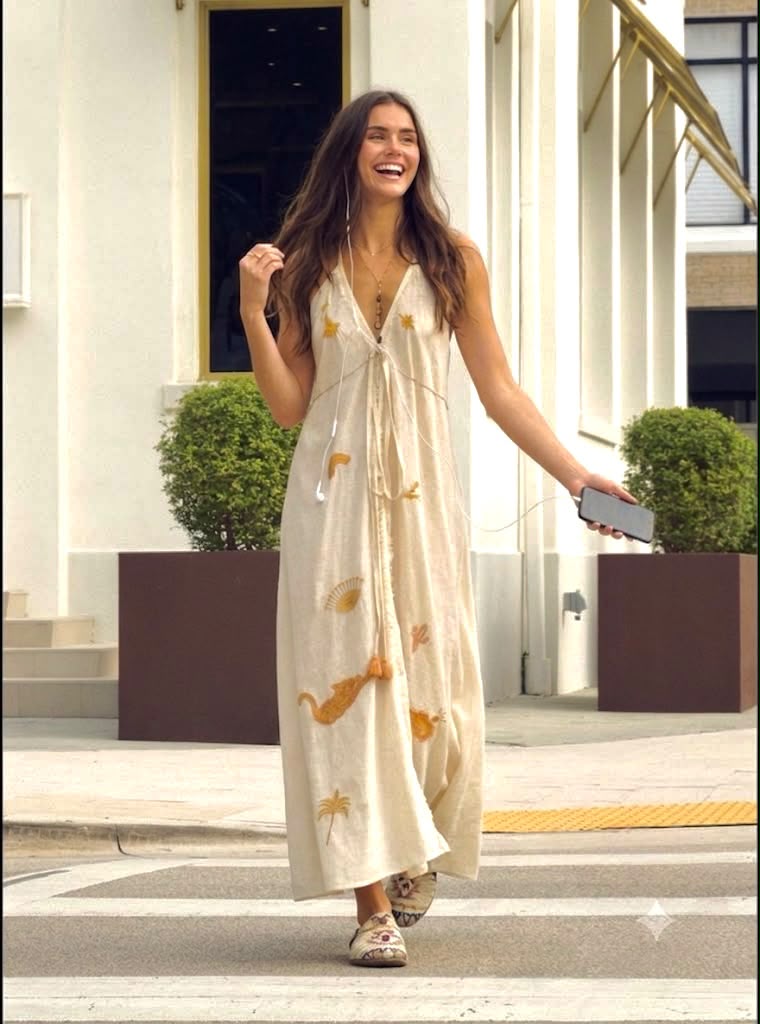 MAXI DRESS HIPPIE XENIA Ivory 1
