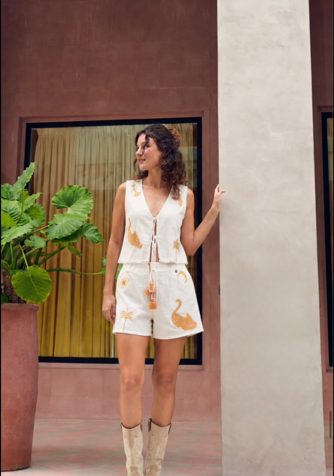 SET SHORTS XENIA Ivory 1
