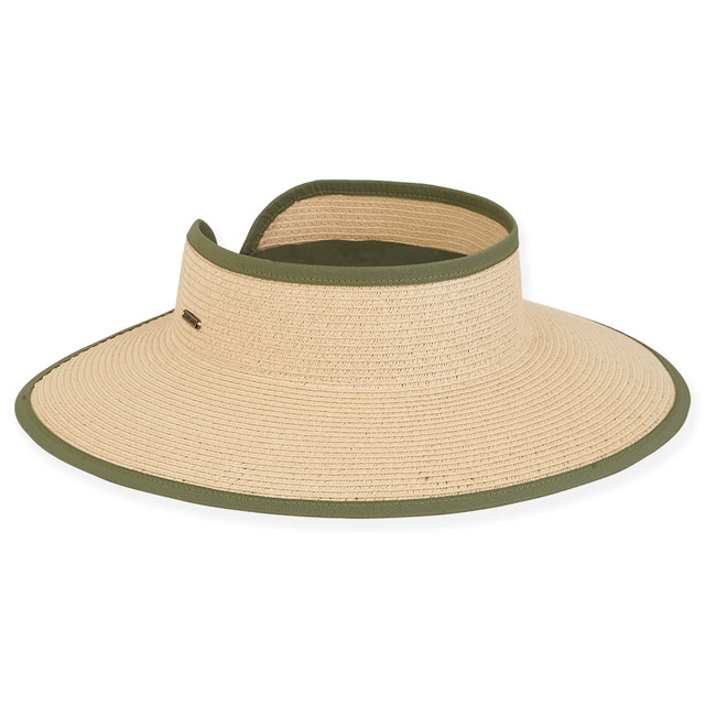 ROLLUP VISOR NATURAL AND GREEN Olive 1