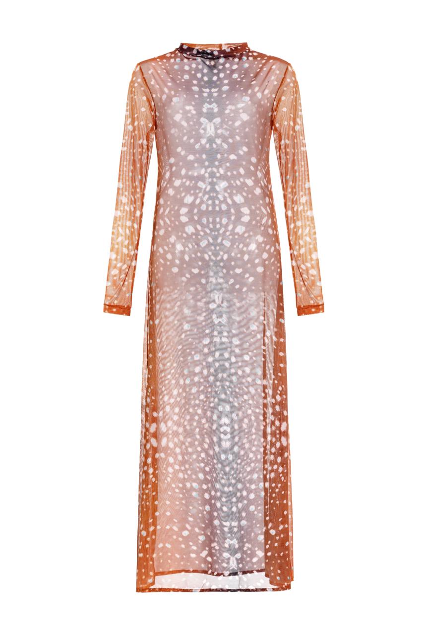 DRESS MANGA LARGA TERRACOTA alt